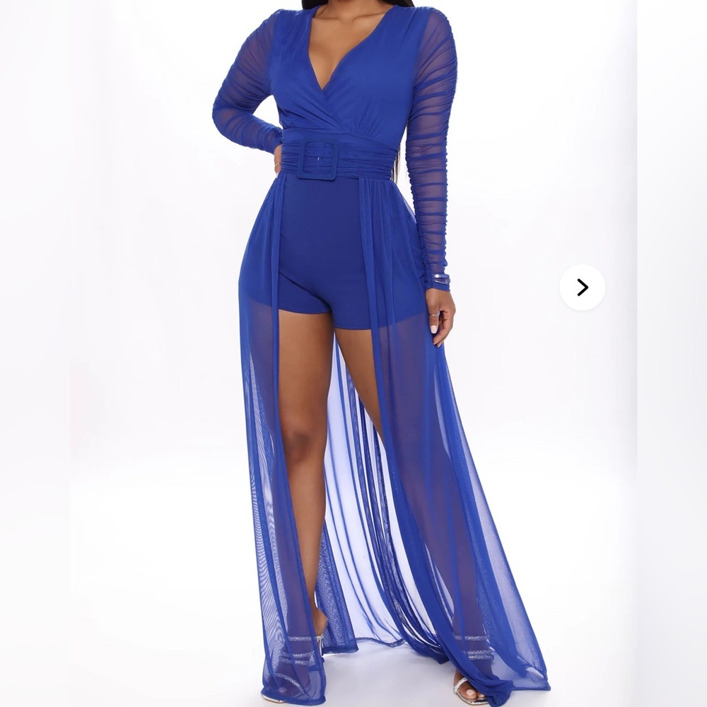 NWT Fashion Nova Vibrant White Mesh Jumpsuit